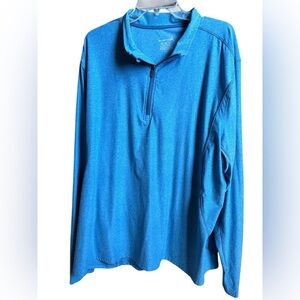 Men’s XXL Light Blue 1/4 Zip Athletic Long Sleeve Shirt
